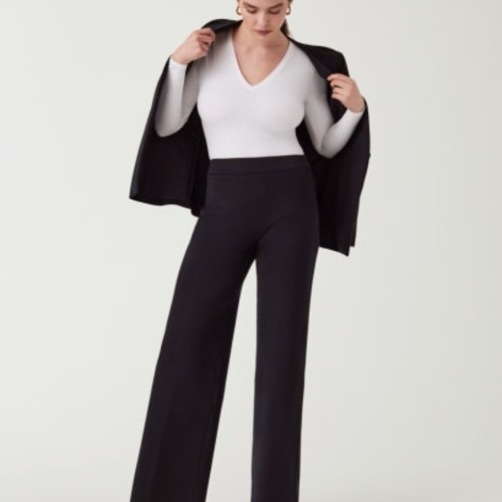 SPANX Perfect Pant Wide Leg Classic Elegant Black Dress Pants